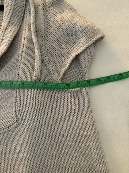 Hand Knit Cotton Shell Tee Top – Artisan Boho Coastal Beige - Picture 6 of 9